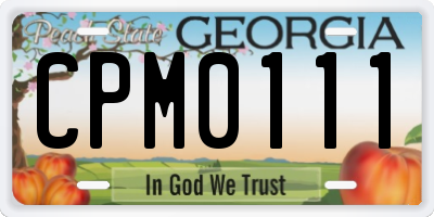 GA license plate CPM0111