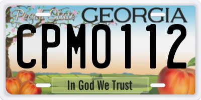 GA license plate CPM0112