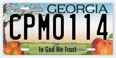 GA license plate CPM0114
