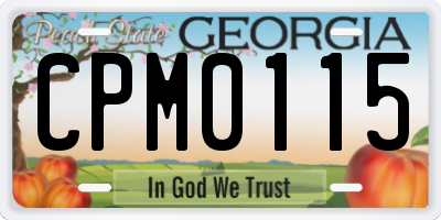 GA license plate CPM0115