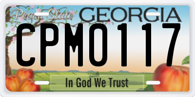 GA license plate CPM0117