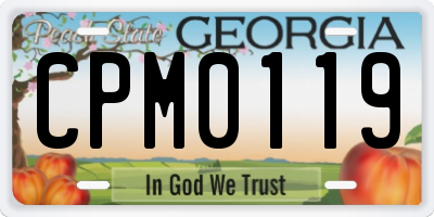 GA license plate CPM0119