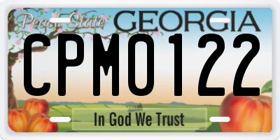 GA license plate CPM0122