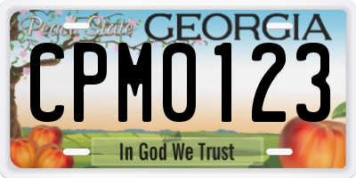 GA license plate CPM0123