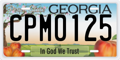 GA license plate CPM0125