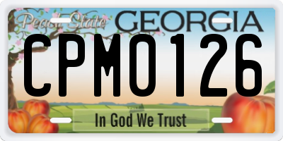 GA license plate CPM0126