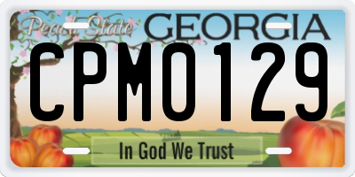 GA license plate CPM0129