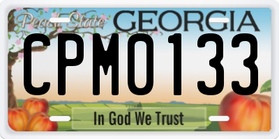 GA license plate CPM0133