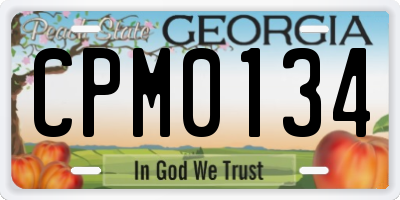 GA license plate CPM0134