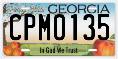 GA license plate CPM0135