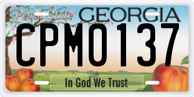 GA license plate CPM0137