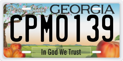 GA license plate CPM0139