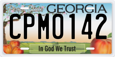 GA license plate CPM0142