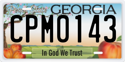 GA license plate CPM0143