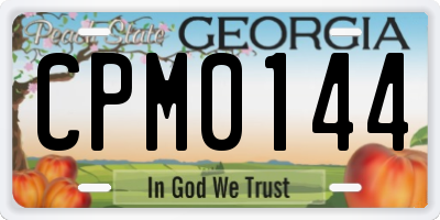 GA license plate CPM0144