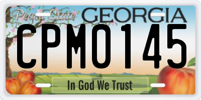 GA license plate CPM0145