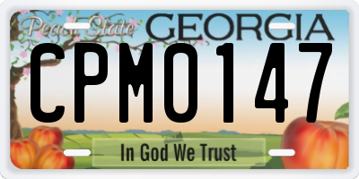 GA license plate CPM0147
