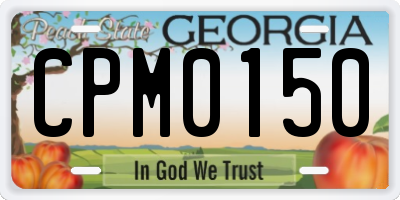 GA license plate CPM0150