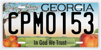 GA license plate CPM0153