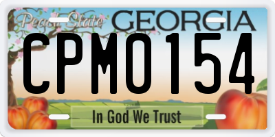 GA license plate CPM0154