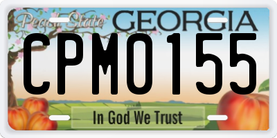 GA license plate CPM0155