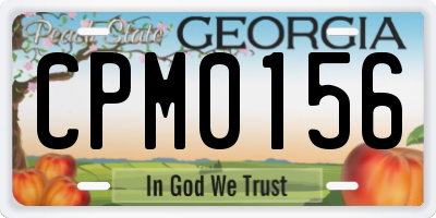 GA license plate CPM0156