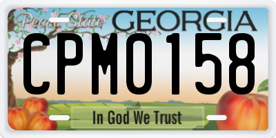 GA license plate CPM0158