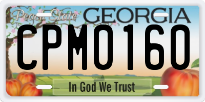 GA license plate CPM0160
