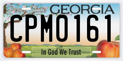 GA license plate CPM0161