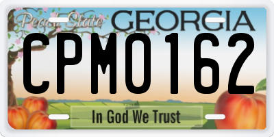 GA license plate CPM0162