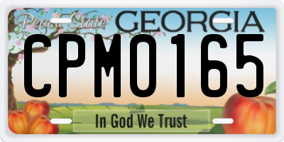 GA license plate CPM0165