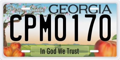 GA license plate CPM0170
