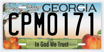 GA license plate CPM0171