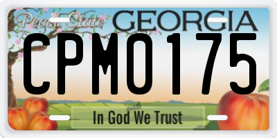 GA license plate CPM0175