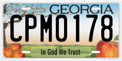 GA license plate CPM0178