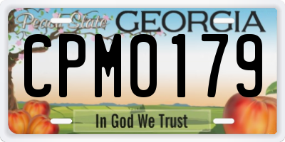 GA license plate CPM0179