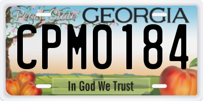 GA license plate CPM0184