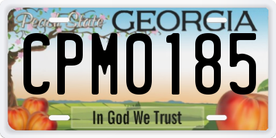 GA license plate CPM0185