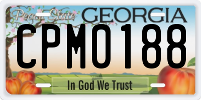 GA license plate CPM0188