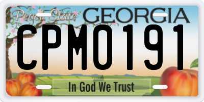 GA license plate CPM0191