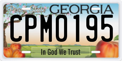 GA license plate CPM0195