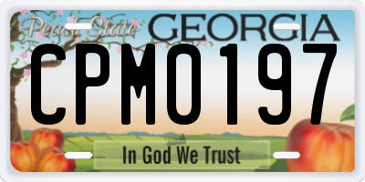 GA license plate CPM0197
