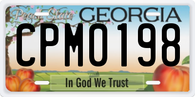 GA license plate CPM0198