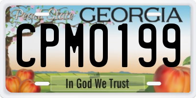 GA license plate CPM0199