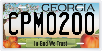 GA license plate CPM0200