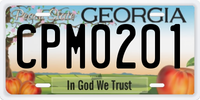 GA license plate CPM0201