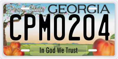 GA license plate CPM0204