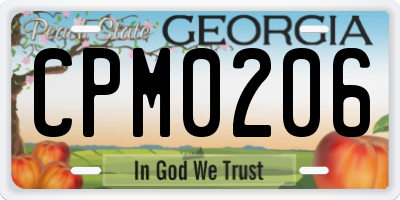 GA license plate CPM0206