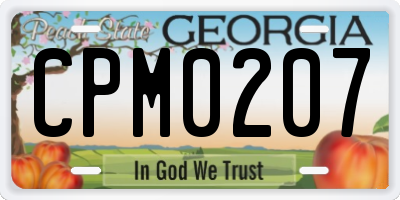 GA license plate CPM0207