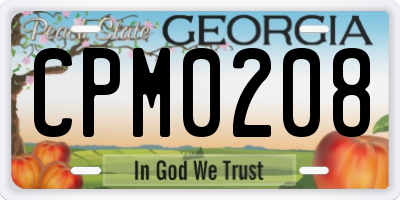 GA license plate CPM0208